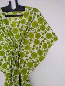 Vestido Kaftán de Algodón con Estampado Floral Hecho a Mano, Ligero, Maxi, para Playa, Estilo Boho, Ropa de Verano - Product Image 4