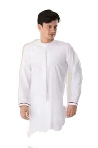 Thobe islamique pour homme, 100% de haute qualité, tendance, longue, avec col montant, vêtements pour homme pour le Ramadan, l'Aïd, Djellaba - Product Image 3