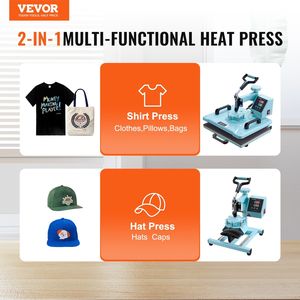 Pressa a Caldo 2-in-1 da 12 x 15 Pollici per Trasferimento Termico e Stampa su T-shirt, con Apertura a 360 Gradi per Cappelli e T-shirt - Product Image 2