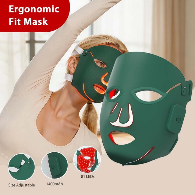 Redfy LED Face Mask Built in Battery Wireless Beauty Device Multi Spectrum Light Equipment Portable Use