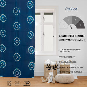 Rideau imprimé tie-dye coloré en coton doux, style bohème, pour la maison, les hôtels, les cafés, les chambres à coucher, vente en gros, fabricant Inde - Product Image 6