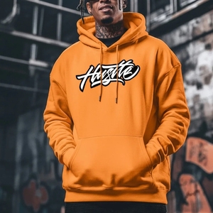 Sudadera con capucha gruesa personalizada de algodón y poliéster para hombre, sudadera de invierno de forro polar pesado, sudadera con logo de espuma, sudadera gráfica unisex con estampado 3D en relieve. - Product Image 1