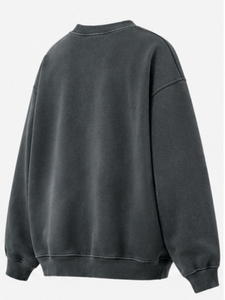 Sweat-shirt classique à col rond pour homme, impression en relief, lettres personnalisées sur le devant, 100% coton, tissu French Terry, style automne - Product Image 2