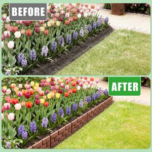 12 Pezzi Bordura da Giardino Effetto Pietra in PP Resistente alle Intemperie, Recinzione Flessibile per Paesaggistica, Bordo Decorativo per Prato, Vialetti e Aiuole - Product Image 3