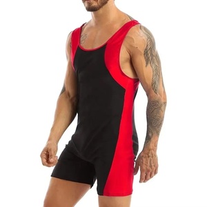 Wholesale Men Black <b>wrestling</b> singlet Red side panel singlet Sleeveless athletic Stretch fabric <b>wrestling</b> gear Bodysuit <b>Costumes</b> - Product Image 1