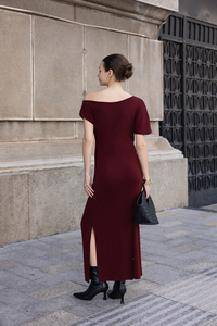 Vestido Midi Casual de Verano, Nuevo, Minimalista, a Rayas, con Hombros Asimétricos, Tejido Elástico, Transpirable, Recto, Elegante, Formal, de Oficina - Product Image 4