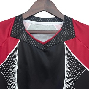 Men Soccer Jersey <b>Red</b> Black Geometric Print Sublimated Moisture Wicking Quick Dry Athletic Fit Short Sleeve Crew Neck - Product Image 5