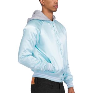 Chaqueta Universitaria de Satén 100% Poliéster, Chaqueta Deportiva con Logotipo del Equipo y Nombre del Club, Chaqueta Letterman de Satén de Seda para Béisbol - Product Image 5