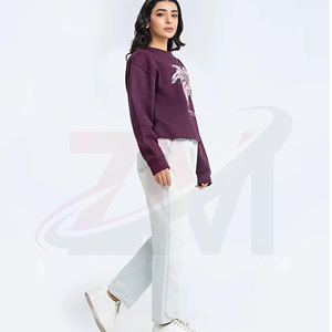 Sudadera de punto con estampado floral para mujer, cuello redondo, manga larga, informal, transpirable, para otoño - Product Image 2