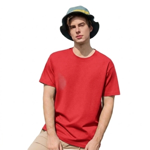เสื้อยืดคอกลมแขนสั้นสีเหลืองสำหรับผู้ชาย ผ้าฝ้าย ทรงปกติ สวมใส่สบาย สีพื้น ผ้าเจอร์ซีย์ถัก ย้อมสีเรียบ - Product Image 6