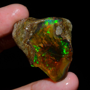 Lot de 4 pièces d'opale éthiopienne brute de qualité supérieure, 100% naturelle, huileuse, pour la création de bijoux - Product Image 3