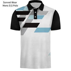 Camiseta Polo de Manga Corta para Hombre con Estampado Gráfico a Rayas - Product Image 4