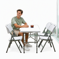 Table de camping pliable légère et moderne, avec poignée de transport, en plastique imperméable, pour pique-nique en extérieur
