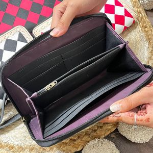 Western Genuine Cowhide Leather Checkered Wallet for Women Zipper Clutch Handcrafted <b>Wristlet</b> Purse Multi Color Durable Design - Product Image 6