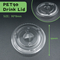 Couvercles de gobelets jetables en plastique PET écologiques 95 mm 98 mm, anti-fuite, faciles à ouvrir, durables et antidérapants