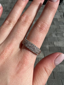 Anillo de Plata 925 con Diamante Moissanite Redondo, Estilo Hip Hop, Ideal para Fiestas y Regalos, Joyería para Mujer - Product Image 3