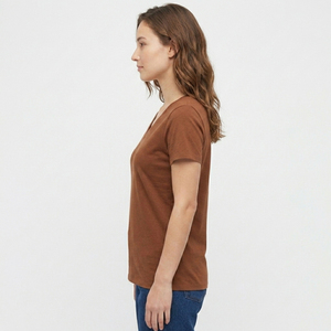 Fabricante de Camisetas Deportivas para Mujer, Cuello en V, Transpirables, de Secado Rápido, Lisas, para Correr, Personalizadas OEM - Product Image 3