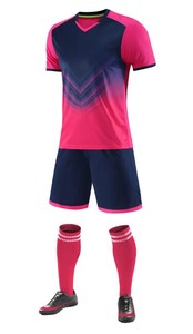 Camiseta de Fútbol Sublimada con Cuello en V para Hombre, Manga Corta, Absorbe la Humedad, Ropa Deportiva de Poliéster para Adultos, Todas las Temporadas, Color Degradado - Product Image 4