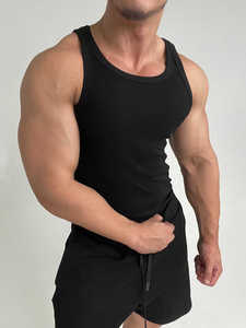 Men's Fashion Brand Summer Sports Vest Solid Color Joker Sleeveless I-Character for Running & Training Formal Fitness Clothes - Product Image 5