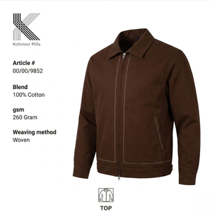 Best Selling Custom Men’s Cotton Twill Filled <b>Lined</b> Long Sleeve Button Down Winter <b>Coat</b> Zipper Up Jacket for Men Full Sleeve - Product Image 3