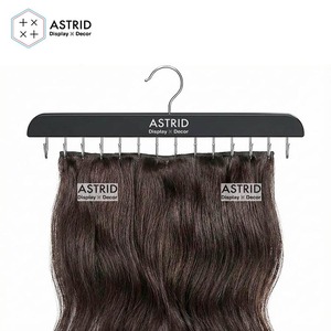 Astrid 36,5 CM 14 crochets en bois, support de présentation personnalisé avec logo pour perruques et extensions capillaires pour salon - Product Image 1