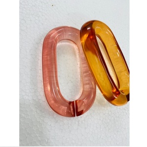 Round Acrylic Resin Link Chain Modern <b>Wall</b> Decal Pink Amber Color Mix Chunky Decorative Links for Home Office - Product Image 1