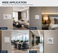 Interrupteur mural modulaire standard UE 10A 250V, interrupteur électrique moderne et prise de courant pour la maison et l'hôtel