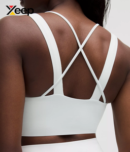 XEEP High Quality Women Yoga Sports <b>Bra</b> XC-SB-198 Solid Simple Breathable Adjustable <b>Straps</b> Removable Pads High Support - Product Image 4