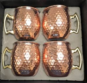 Juego de tazas de cobre para bebidas de atardecer en la isla, acabado martillado, tazas de metal duraderas, reutilizables, tazas de servir de primera calidad - Product Image 5