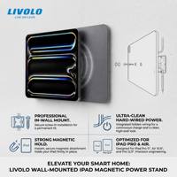Soporte Magnético de Pared LIVOLO para iPad Pro/Air de 11 y 13 Pulgadas, Carga Cableada, Interruptor Inteligente para el Hogar, Centro de Control de Iluminación