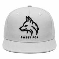 Gorra Snapback de 5 Paneles Sweet Fox, Gris, con Bordado de Goma en 3D, Unisex, Estilo Casual, Hip Hop