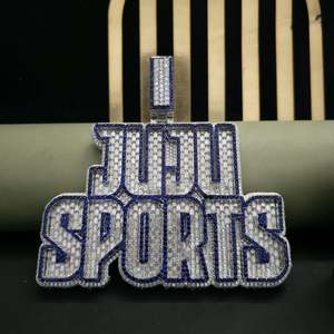 Enamel Latter Custom VVS Moissanite <b>Pendant</b> Hip Hop 925 <b>Silver</b> <b>Pendant</b> Two Tone <b>Initial</b> Latter <b>Pendant</b> Pass Diamond Tester - Product Image 1