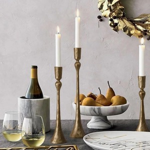 ชุดเชิงเทียนทองเหลืองสวยหรู 3 ชิ้น สำหรับตกแต่งบ้าน ราคาประหยัด - Product Image 2