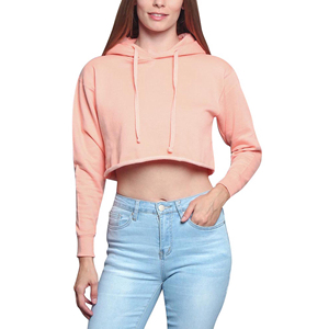 Custom Color Women's Crop <b>Top</b> Hoodie Casual Pullover Oversize <b>Winter</b>/Autumn Breathable Short Length Women's Crop <b>Top</b> Hooded - Product Image 1