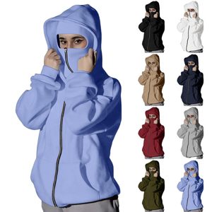 Chaqueta con Capucha y Cremallera, Transpirable, de Poliéster, Doble Capa, Estilo Hip Hop Y2K, para Primavera/Invierno, para Hombre y Mujer - Product Image 5