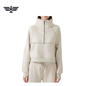 Sudadera de Forro Polar con Cuello Alto y Media Cremallera para Mujer, Suave y Acogedora, Sudadera con Capucha Informal para Invierno, Color Personalizado, Logotipo Frontal - Product Image 4