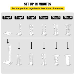 Podio in Plexiglass Alto 45 Pollici, Tavolo 26,8x15 Pollici, Pulpito in Acrilico per Chiese, Accessorio per Presentazioni in Acrilico Spesso 8 mm - Product Image 6