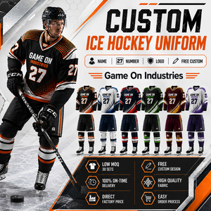 Quick Dry Team Wear Private Lable Lightweight Durable OEM ODM Breathable Long Sleeve Custom Sublimated Ice Hockey Uniform Sets - Product Image 1