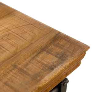 MANGO WOOD SOLID MODULAR DURABLE LONG INDUSTRIAL <b>SIDEBOARD</b> with <b>METAL</b> DOOR SLIDING ROUGH FINISH - Product Image 4