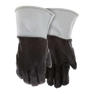 Gants de soudage TIG en cuir de vachette grainé noir, protection des mains, résistance à la chaleur, gants durables résistants aux flammes - Product Image 1