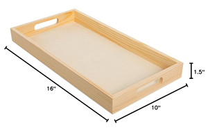Wholesale Custom DIY Rectangular Unfinished Wooden Nested Serving <b>Breakfast</b> Tray With Handles - Product Image 6