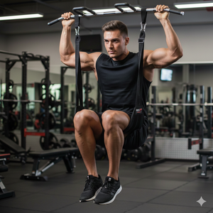 Sangles abdominales Rexfit Sport pour barre de traction, supports de bras en nylon durables pour les exercices abdominaux, les relevés de jambes et l'entraînement de force - Product Image 2