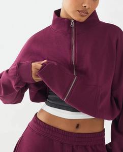 Sudadera con capucha de forro polar extragrande para mujer, informal, de invierno, con logotipo personalizado impreso, manga regular, estilo Sherpa. - Product Image 4