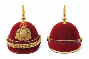 Casco de terciopelo personalizado para ceremonias, con adorno de cresta trenzada dorada, decorativo para uniformes de desfile, eventos y disfraces. - Product Image 4