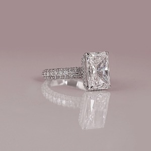 IGI certificado 10/14/18K solitario de oro 1,0 quilates corte esmeralda anillo de diamante cultivado en laboratorio Regalo de Cumpleaños perfecto para esposa - Product Image 1