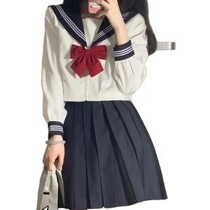 ชุดเครื่องแบบนักเรียนญี่ปุ่นพร้อมสเวตเตอร์ถักสำหรับฤดูใบไม้ผลิและใบไม้ร่วงชุดคาร์ดิแกน JK นักเรียนหญิงคอสเพลย์ - Product Image 4