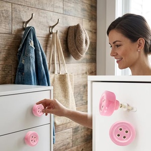 Tiradores Modernos Rosados de Latón y Madera con Diseño de Cuerno para Armarios, Gabinetes de Cocina, Salas de Estar, Baños, Escuelas y Apartamentos - Product Image 3