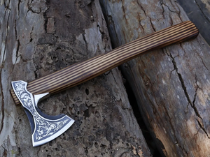 Hache de camping artisanale en acier au carbone LEGACY BLADES, manche en bois, outil de découpe industriel, fournisseur de marques privées - Product Image 6