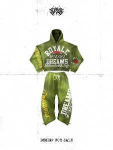 Conjunto Deportivo ROYALE con Capucha, Sudadera Larga y Pantalones, Estampado por Sublimación, Ropa Urbana Unisex para Adultos, Otoño, Transpirable, Poliéster - Product Image 3