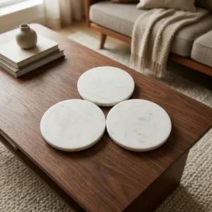 Luxury Natural Marble <b>Coasters</b> Set Eco Friendly Waterproof Modern Stone <b>Drink</b> <b>Coasters</b> for Villa Indoor Home and Hotel - Product Image 4